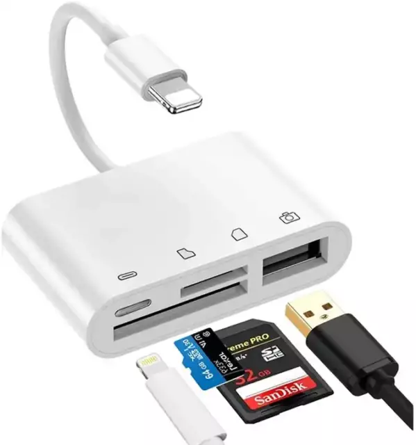 4 in 1 OTG 8-Pin auf SD/TF/USB/8 Pin Kabel Adapter für iPhone iPad Pro TL EU