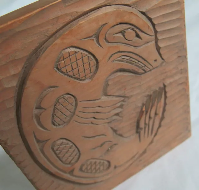 Vintage Squamish Wooden Seal Carving Squamish Tribe LA Wilson 74 Khot-La-Cha