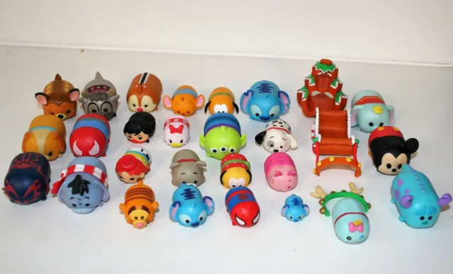 Lot of 28 Disney TSUM TSUM  Used Action Figures PVC Toys Dolls N1-28 d28 2