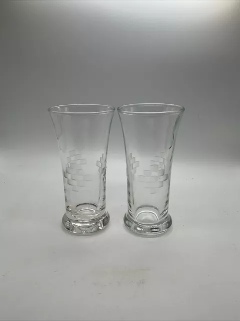 Libbey Symphony Pattern - 4.25” - 3oz Cordial Juice Glasses - Vintage Set of 2