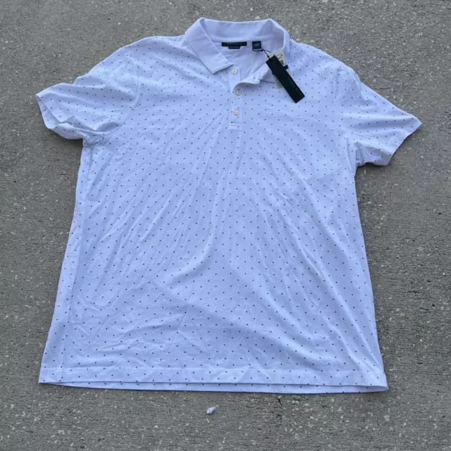Perry Ellis White Short Sleeve Pullover Polo Shirt Men Size XL