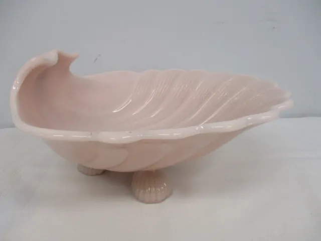 Vintage Cambridge Pink Crown Tuscan Shell Large 10 3/4" Footed Bowl