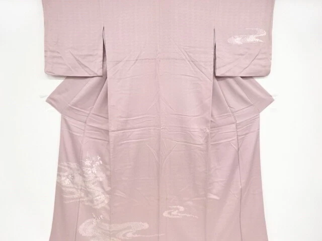 42419# Japanese Kimono / Antique Kimono / Shibori / Embroidery / Boat & Flow