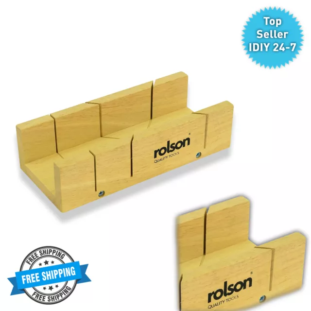 Rolson 230mm Wooden General purpose Mitre Box with inner width 70mm