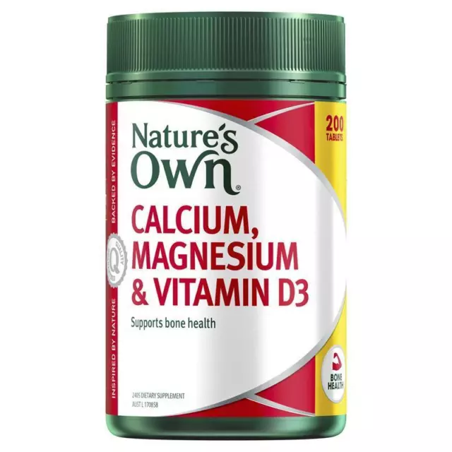 Nature's Own Calcium, Magnesium & Vitamin D for Bones + Muscles - 200 Tablets...