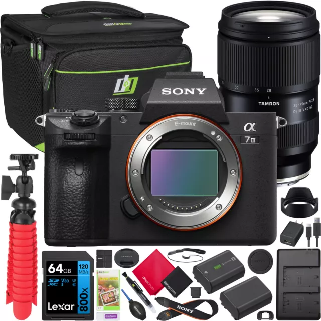 SONY A7 III Mirrorless Full Frame Camera Kit +Tamron 2875mm F2.8 G2