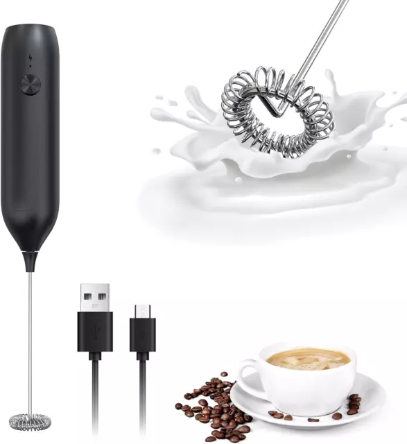 Milk Frother Handheld, Rechargeable Frother USB C Hand Frother Electric Frother