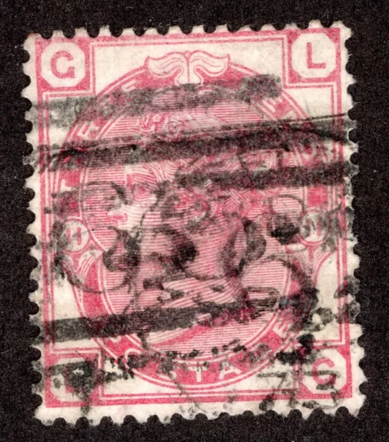 Great Britain Stamp Scott #61, 3p Rose, Plate 11, Queen Victoria Used SCV$50