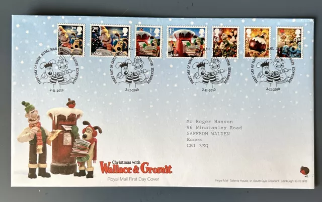 Royal Mail First Day Cover: Christmas with Wallace & Gromit,  2nd November 2010