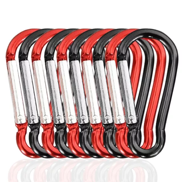 10 pcs D Shape Carabiner Clip Clasp Spring Hook Keyring Buckle Tent hook