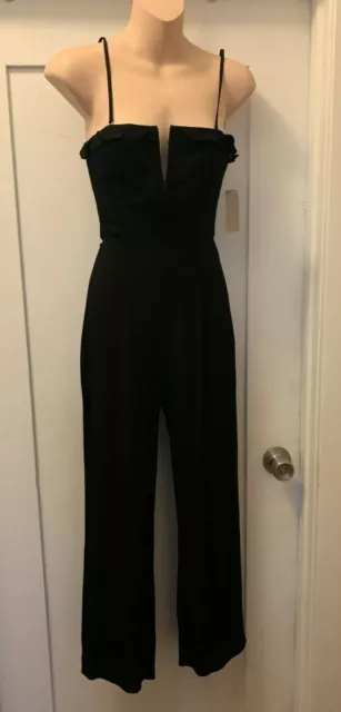 Flynn Skye Parker Jumper Women's Black Jumpsuit V Neck Size XS NWT