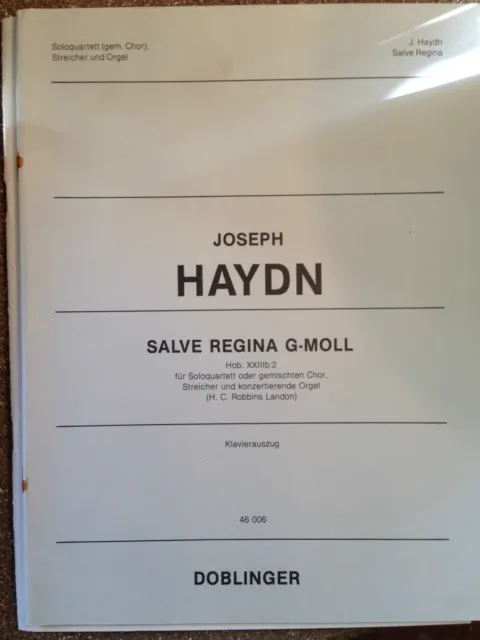 Joseph Haydn / salve Regina G-Moll / Klavierauszug / Ed Doblinger partition