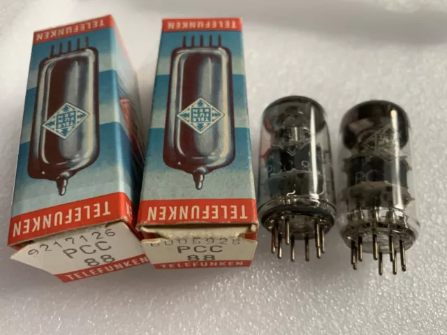 2*Telefunken  PCC88 7DJ8 new NOS (7V ECC88) tubes Röhren