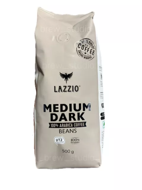LAZZIO Coffee Beans Medium Dark Roast 500g - Coffee Espresso Beans 100% Arabica