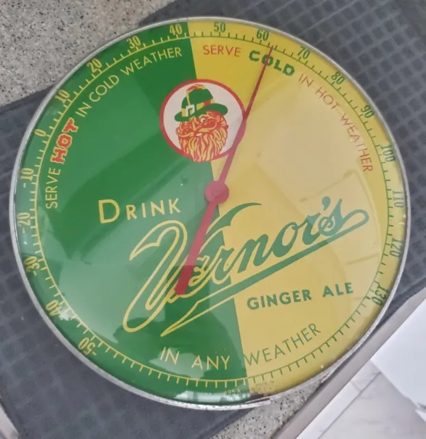 Vintage Vernor's Ginger Ale Thermometer **nice shape** original!
