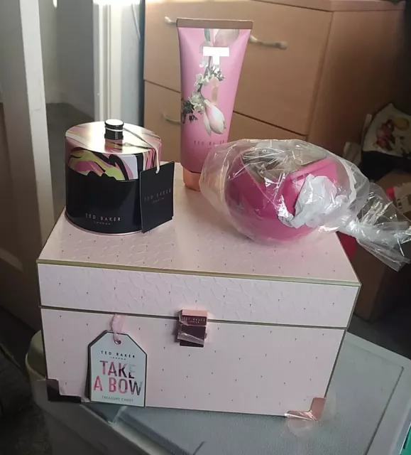 TED BAKER 'Take A Bow' Treasure Chest (empty) With Extra Assorted Toiletries