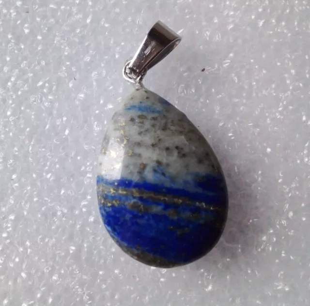 pendentif unique n°3 forme goutte en lapis lazuli naturel