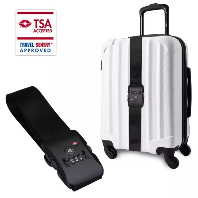 TSA Luggage Strap Approved 3-Dial Combination Lock Adjustable Suitcase Belt US