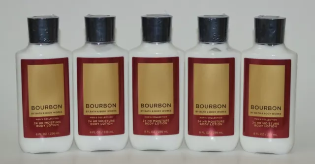 5 Bath & Body Works Bourbon For Men Men's Body Lotion Hand Cream Large 8 Oz