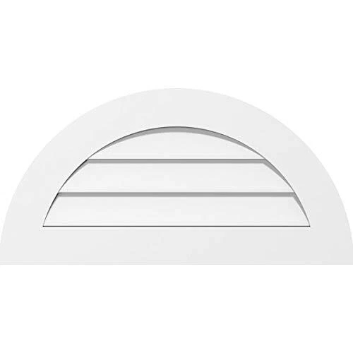 Ekena Millwork GVPHR38X1901SN Half Round Surface Mount PVC Gable Vent 38"W x ...