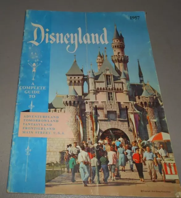 Vintage 1957 Disneyland Park Complete Guide Booklet Paperback - Disney