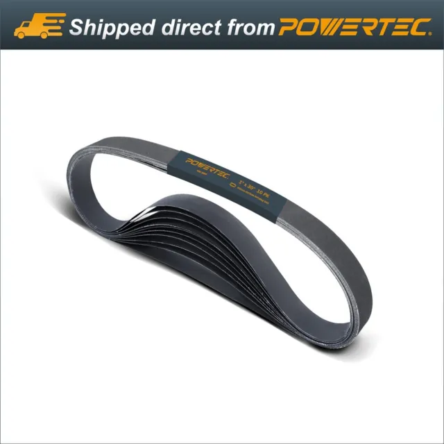 POWERTEC 1 x 30" 400 Grit Silicon Carbide Sanding Belt, 10pk (457400)
