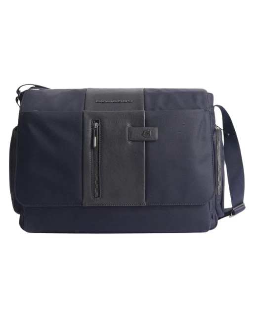 Sac Bandoulière Piquadro En Cuir Bleu Marine - Neuf Sans étiquette, Fabriqué En Italie