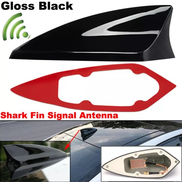 Universal Black Car Trim Shark Style Fin Roof Antenna FM/AM Radio Signal Aerial