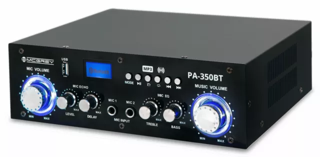 B-WARE DJ PA 200W Endstufe Power Bluetooth Verstärker Karaoke Amplifier USB MP3