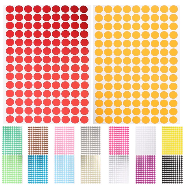 16 Sheets of Classify Labels Adhesive Dot Labels Colored Circle Label Stickers