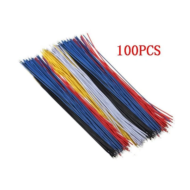 100Pcs Tin Plated Breadboard PCB Solder Cable Fly Jumper Conductor Wire Connect