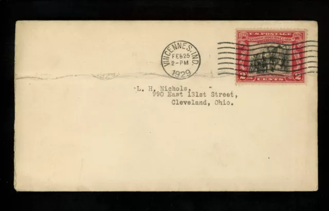 US FDC #651 None NIM 1929 Vincennes IN George Rogers Clark