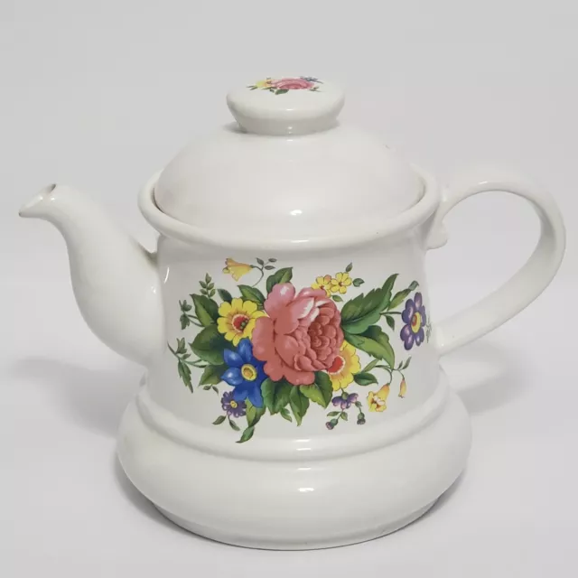 Price Kensington Floral Teapot P&K Bordeaux Made in England Vintage 1960's