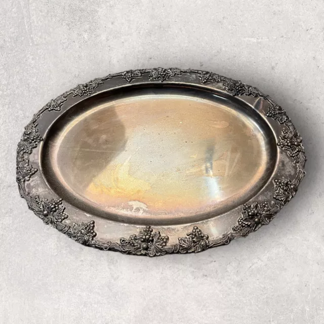 Vintage Silver Plated Oval Serving Tray