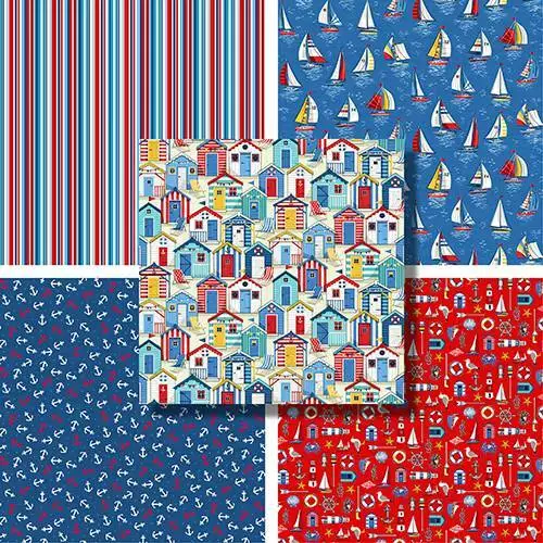 NAUTICAL COTTON FABRIC RANGE by Makower * Quilting * Craft * Dressmaking