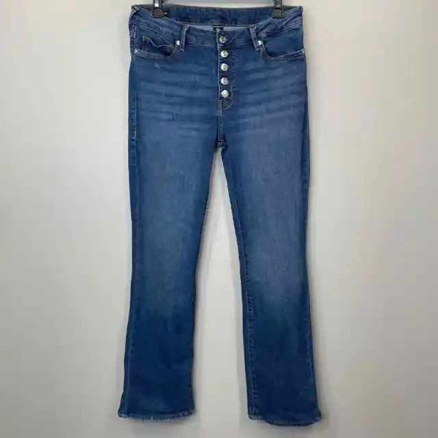 True Religion Becca Bootcut Jeans Womens 31x30 Blue Denim Mid Rise Button Fly