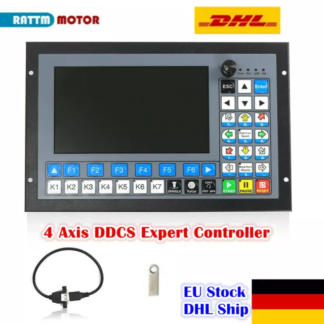 【DE】4 Axis Motion CNC Controller Standalone PLC Offline DDCS Expert Lathe Mill