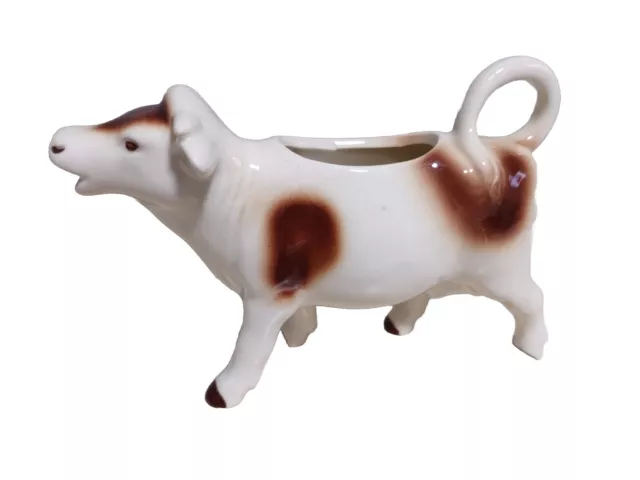 Vintage Ceramic Cow Creamer West Germany 3.5" Tall 1950s