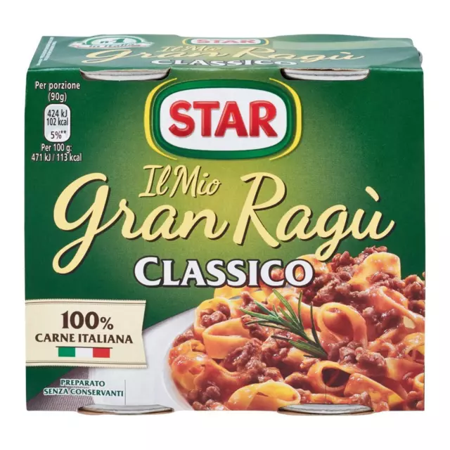 Sughi Star Il Mio Gran Ragu' Classico 2 Barttoli Da 180 Gr Salsa Pomodoro Carne