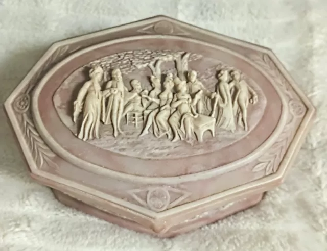 Garden Party Incolay Stone Musical Jewelry Box That Plays Lady Greensleeves