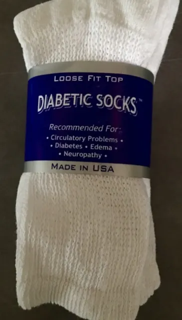 Loose Fit Socks Diabetic Socks White Shoe Size 10-13 3 pack included in sale