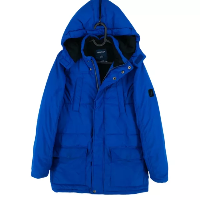 Nautica Bleu Marine à Capuche Doudoune Veste Parka Taille L 14/16 Ans