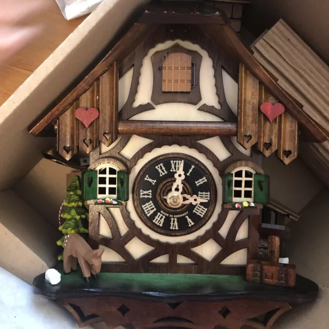 Reduced-BRAND NEW Black Forest Chalet Cuckoo Clock- German-Ships Today