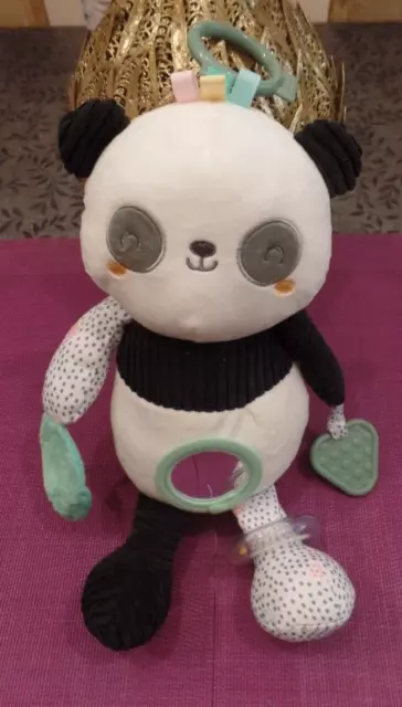 B16G / doudou peluche d'activités panda blanc noir DPAM DU PAREIL AU MEME