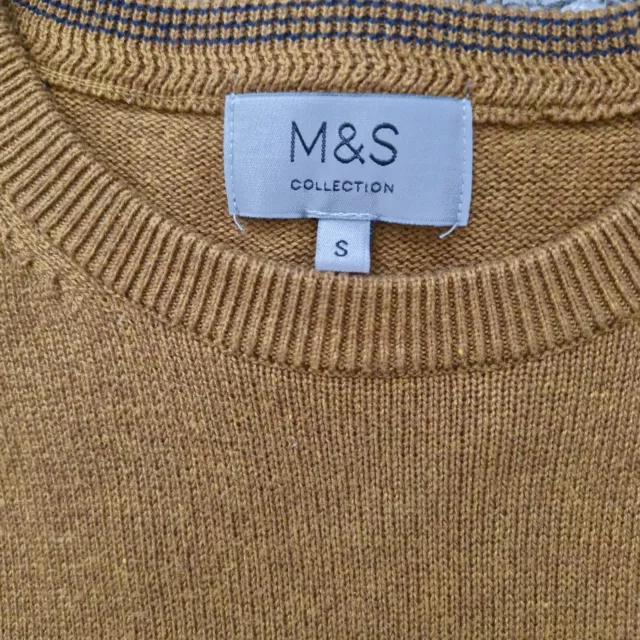 MARKS AND SPENCER Cotton Jumper Sweater Men Small Copper Tan Pullover ...