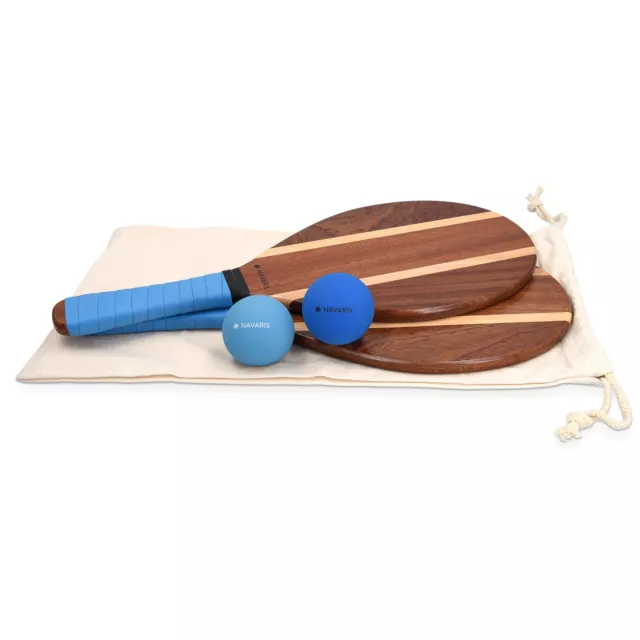 Set 2x Raquette de Ping-Pong en bois avec 2x balle et 1x étui de transport