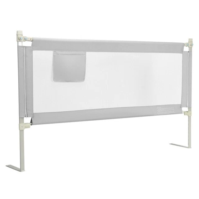 69.5"x40" Toddler Bed Rail Baby Safety with Anti-Collision Cotton & Side Pocket