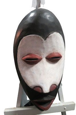 Vintage Dan Mask African Mask Ceremonial Tribal Carved Wood Large 24"L x 12"W