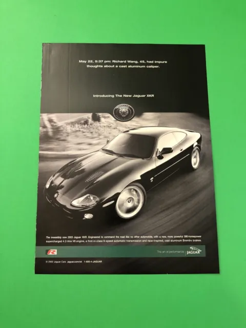 2003 Jaguar Xkr Original Vintage Print Ad Advertisement Printed