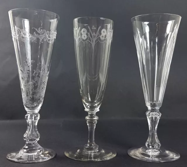 3 Gläser/ Champagne- Sektkelche, um 1900 - 1920 AL385